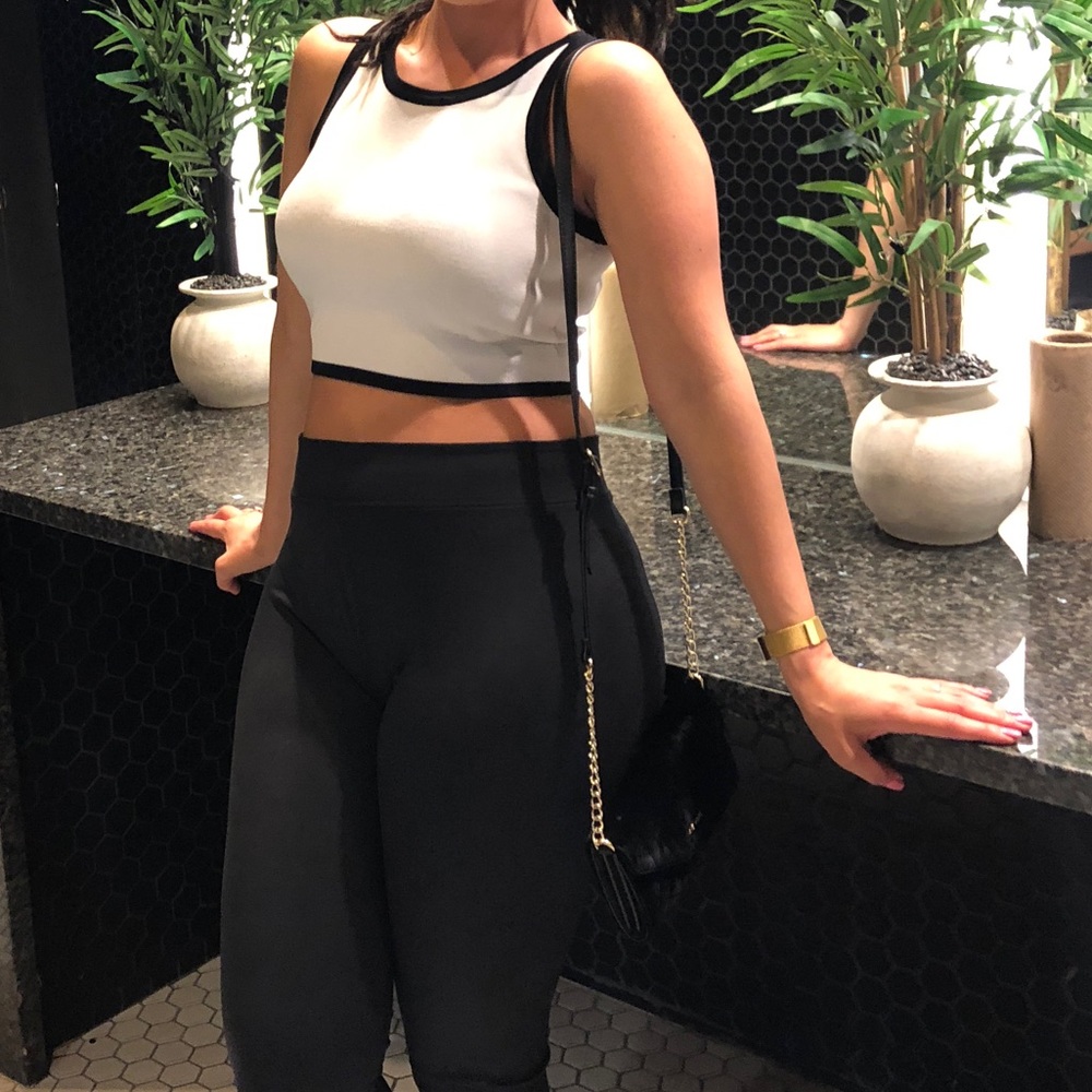 Black and white crop top